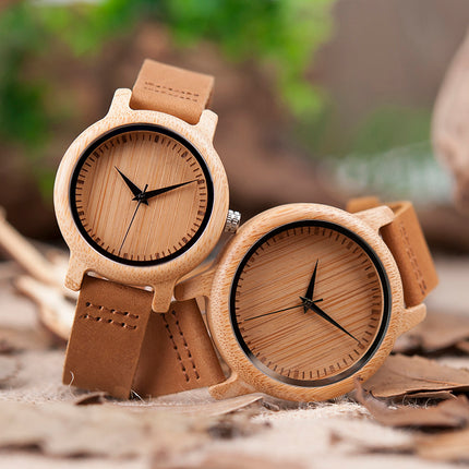 Round Bamboo Watches for Couples and Lovers - wnkrs