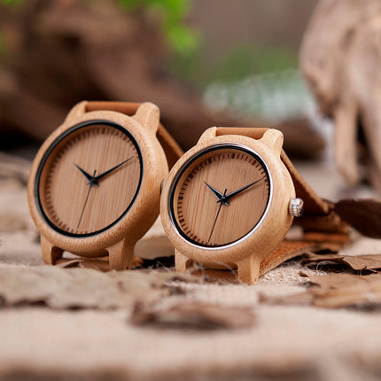 Round Bamboo Watches for Couples and Lovers - wnkrs