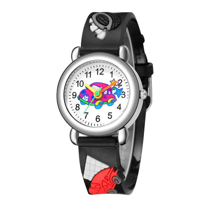 Cartoon Car Designed Round Watch for Kids - wnkrs