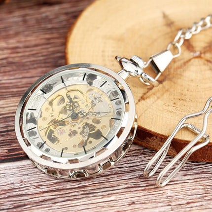 Men's Steampunk Style Transparent Pocket Watch - wnkrs