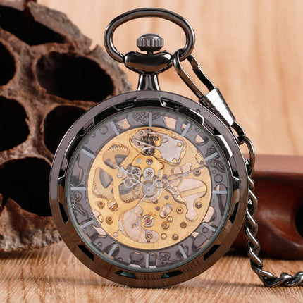 Men's Steampunk Style Transparent Pocket Watch - wnkrs