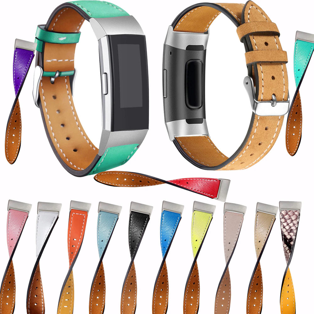 Fitbit Charge 3 Watch Leather Replacement Bands