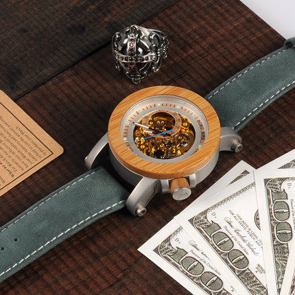 Steampunk Bamboo Skeleton Watch - wnkrs