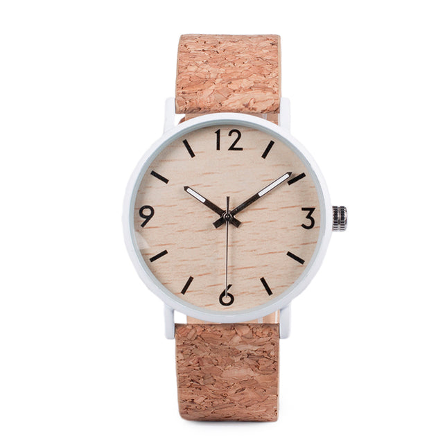 Unisex Minimalist Quartz Watch with Cork Band - wnkrs