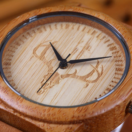 Unisex Bamboo Wood Watches with Genuine Leather - wnkrs