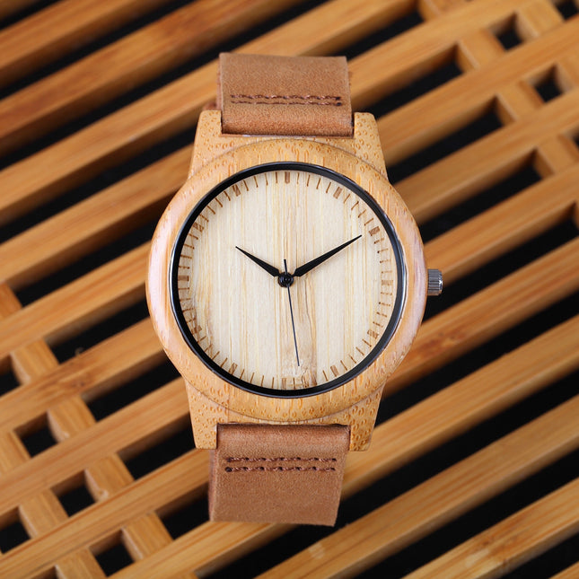 Unisex Bamboo Wood Watches with Genuine Leather - wnkrs