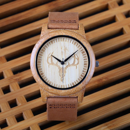 Unisex Bamboo Wood Watches with Genuine Leather - wnkrs