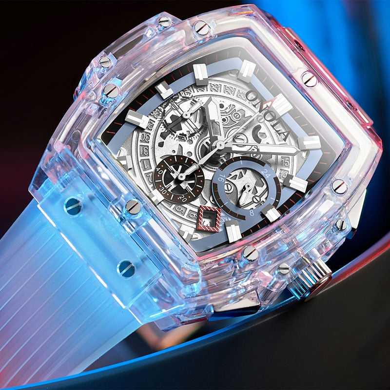 Textured Transparent Strap Sports Watches