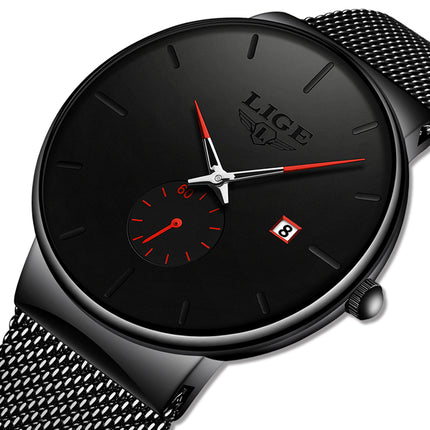 Ultra-Thin Black Quartz Wrist Watch for Men - wnkrs