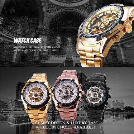 Cool Men's Skeleton Automatic Mechanical Watch - wnkrs