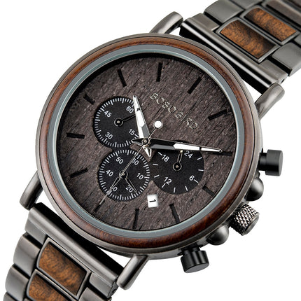 Men's Round Wooden Quartz Watch - wnkrs