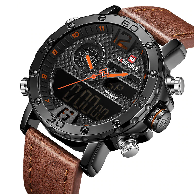 Casual Wristwatches for Men with Leather Strap