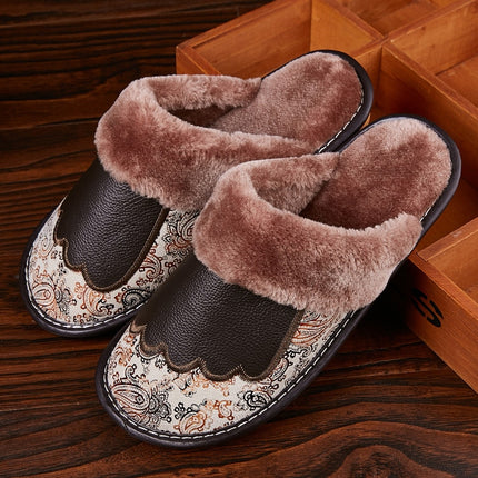 Men's Luxury Fur and Leather Slippers - Wnkrs