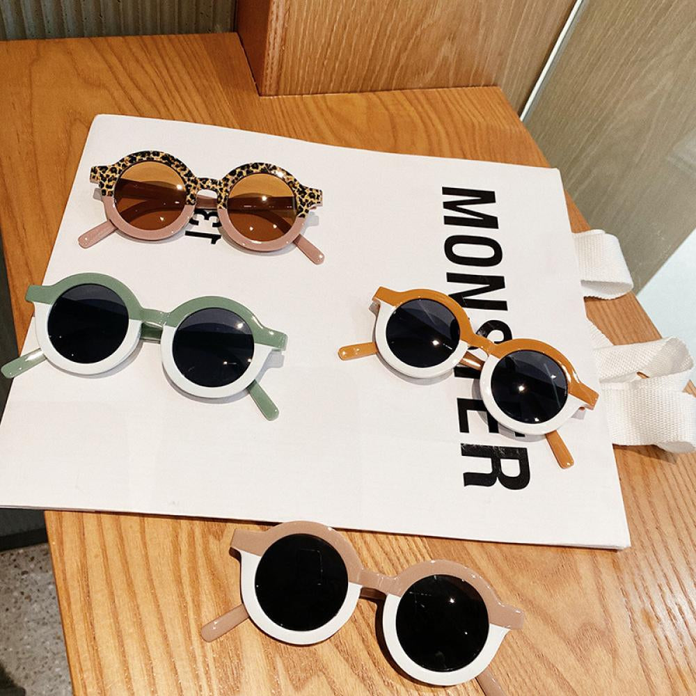 Vintage Leopard Round Sunglasses for Kids