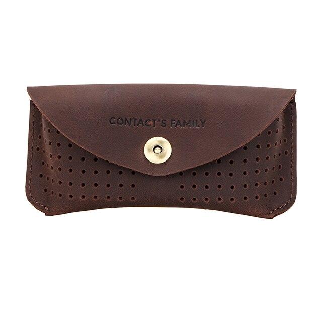 Genuine Cow Leather Solid Sunglasses Case - Wnkrs