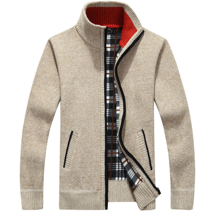Men's Basic Zipper Cardigan