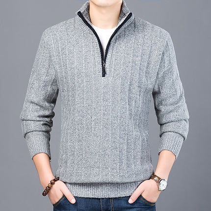 Men's Winter Turtleneck Sweater with Zipper - Wnkrs