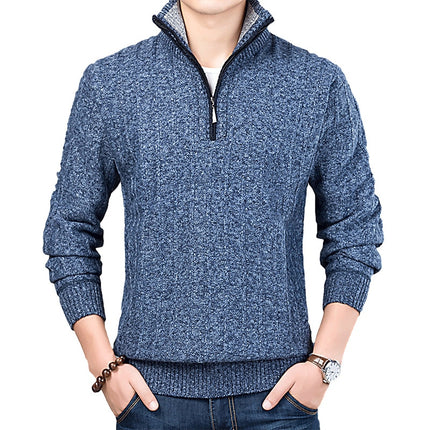 Men's Winter Turtleneck Sweater with Zipper - Wnkrs