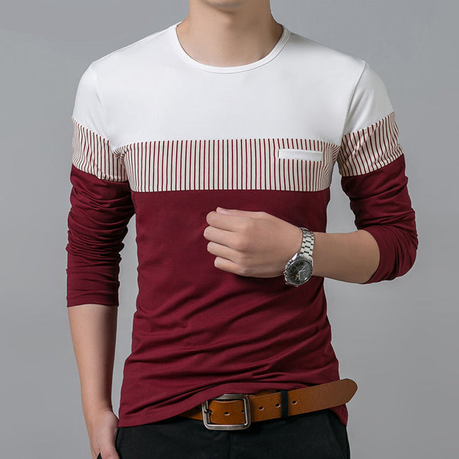 Men's Long Sleeve Patcwork Top - Wnkrs