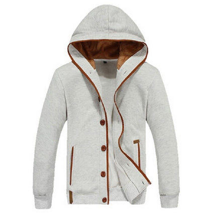 Men's Fleece Patch Hooded Cardigan - Wnkrs