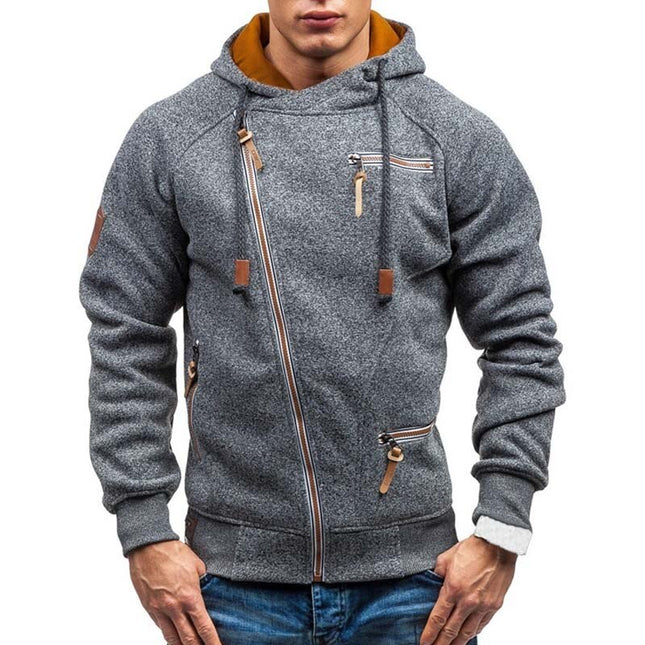 Men's Solid Hoodie with Zipper - Wnkrs