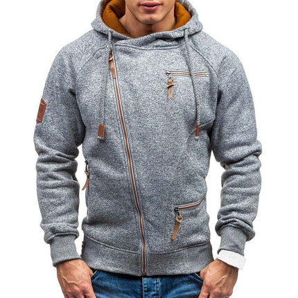 Men's Solid Hoodie with Zipper - Wnkrs