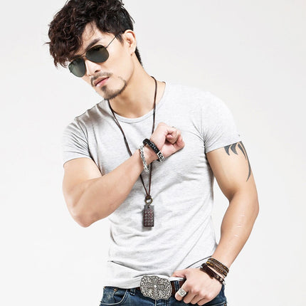 Men's Summer Cotton Solid Tops - Wnkrs