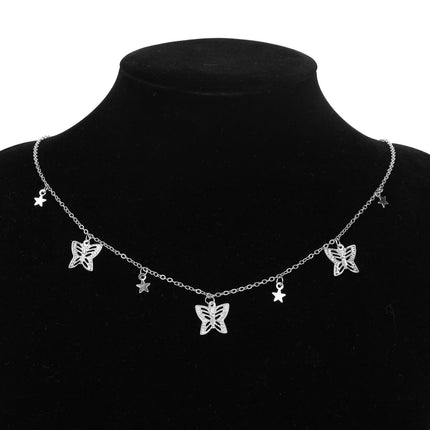 Gold Chain Butterfly Pendant Choker for Women - Wnkrs