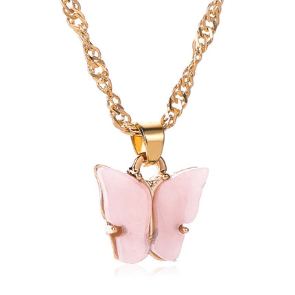 Gold Chain Butterfly Pendant Choker for Women - Wnkrs