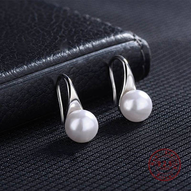 Women's 925 Sterling Silver Water Drop Pearl Earrings - wnkrs