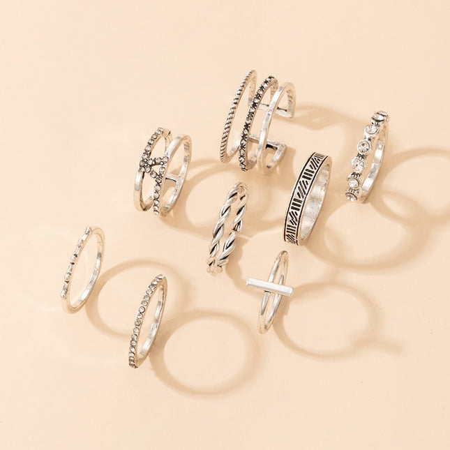 Geometric Patterned Rings Set - Wnkrs