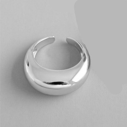 Minimalistic Glossy Wide Open Ring - Wnkrs