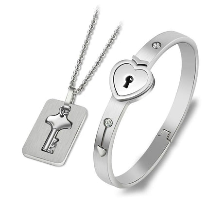 Heart Shaped Lock Jewelry Set for Lovers - Wnkrs