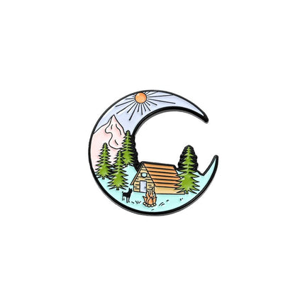 Camping Themed Metal Brooch - Wnkrs