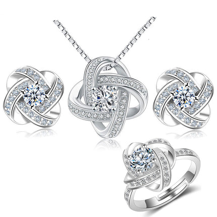 925 Sterling Silver Jewelry Sets with Crystal - wnkrs
