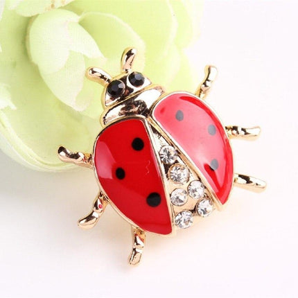 Lovely Ladybird Shaped Metal Women's Brooch - Wnkrs