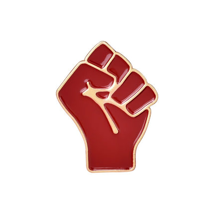 Black Lives Matter Raised Fist Shaped Enamel Brooch - Wnkrs