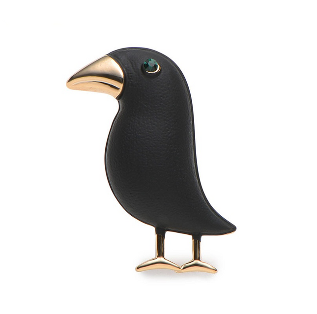 Enamel Black Crow Brooch - wnkrs