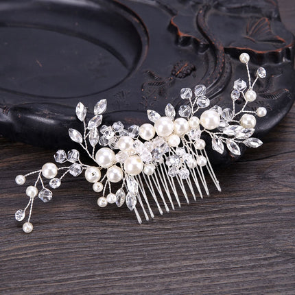 Handmade Pearls Design White Side Comb - Wnkrs