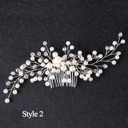 Handmade Pearls Design White Side Comb - Wnkrs