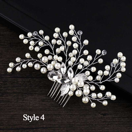 Handmade Pearls Design White Side Comb - Wnkrs