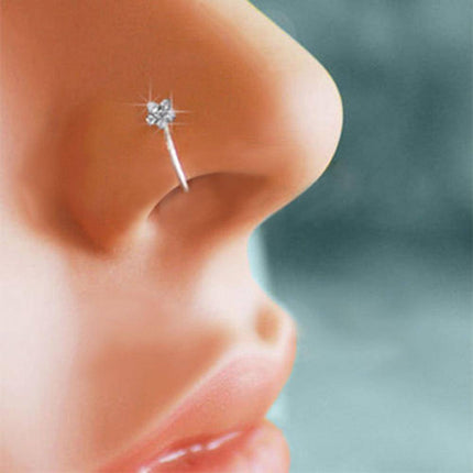 Flower Rhinestone Nose Stud - Wnkrs