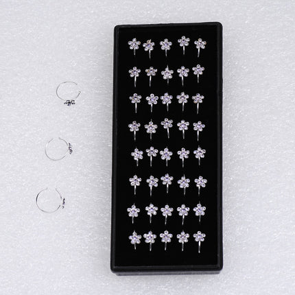 Flower Rhinestone Nose Stud - Wnkrs