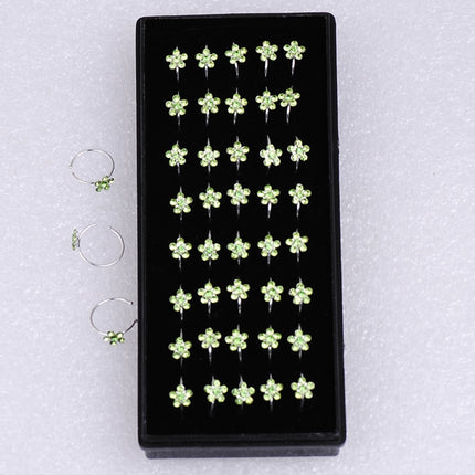 Flower Rhinestone Nose Stud - Wnkrs