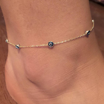 Bohemian Evil Eye Anklet - Wnkrs