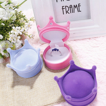 Fashion Crown Velvet Jewelry Box For Ring And Earrings - Wnkrs