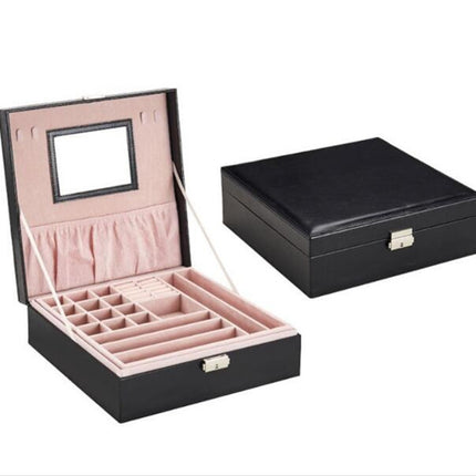 Fashion Leather Jewelry Box with Mirror - Wnkrs