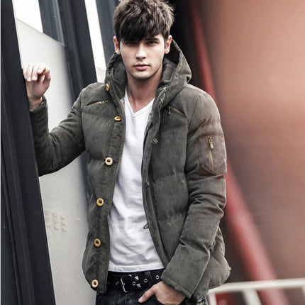 Stylish Windproof Padded Cotton Men’s Parka Jacket - Wnkrs