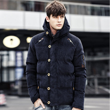 Stylish Windproof Padded Cotton Men’s Parka Jacket - Wnkrs