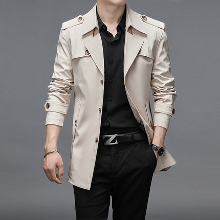 Men's Solid Color Trench - Wnkrs